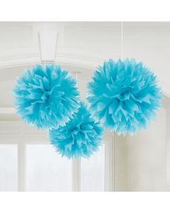 Pompons in Hellblau 3x - 40 cm