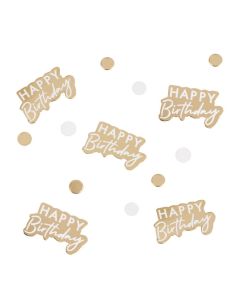 Happy Birthday Konfetti gold/weiß - 13 g