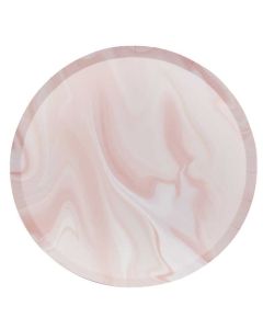Pinke Marmor Pappteller 8x - 25 cm