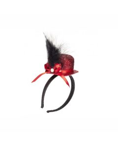 Mini Glitter Top Hat-Rot