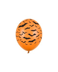 Orangene Fledermaus Ballons 6x - 30cm