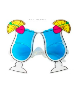 Lustige Sommer-Sonnenbrillen-Blauer Drink