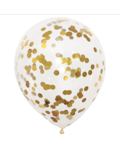 Ballon mit goldenem Konfetti - 30 cm