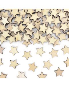 Sterne Konfetti aus Holz 50x - 2 x 2 cm