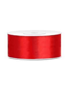 Rotes Satinband - 25 mm x 25 m