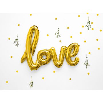 love folienballon gold - 73 x 59 cm