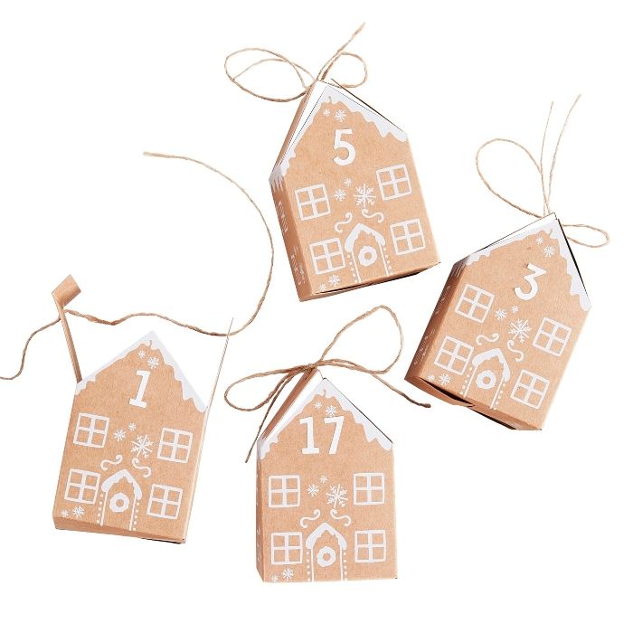 Weihnachts Adventskalender Lebkuchenhäuser 9x6 cm