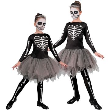 Ballerina-Skelettkostüm für Mädchen