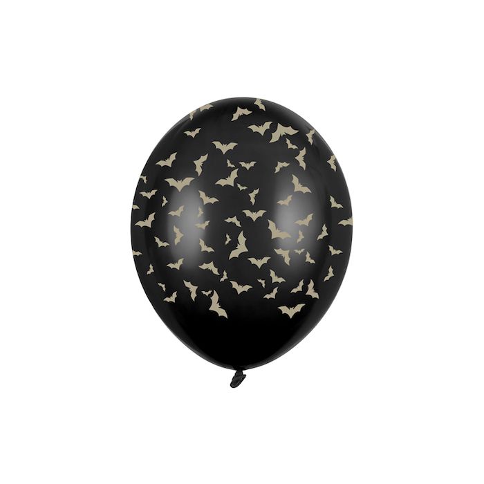 Schwarze Ballons Mit Fledermausmotiv 6x - 30cm
