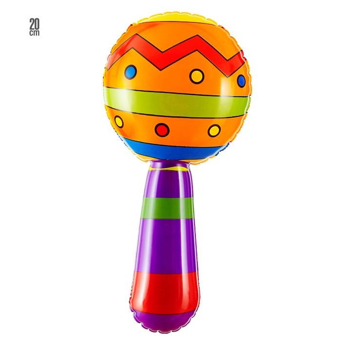 Mexikanische aufblasbare Maracas mit Klang - 20 CM