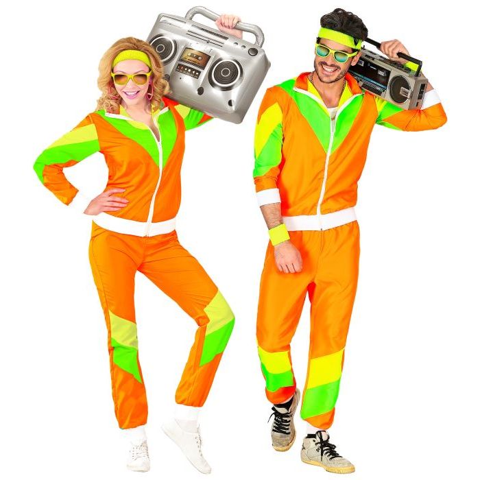 Orange retro træningsdragt - 2 dele