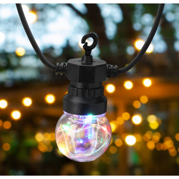 Bunte Lichterkette mit 20 Lampions 9,5 m