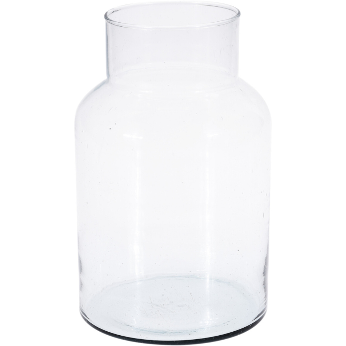 Transparente Vase aus recyceltem Glas 14x26 cm