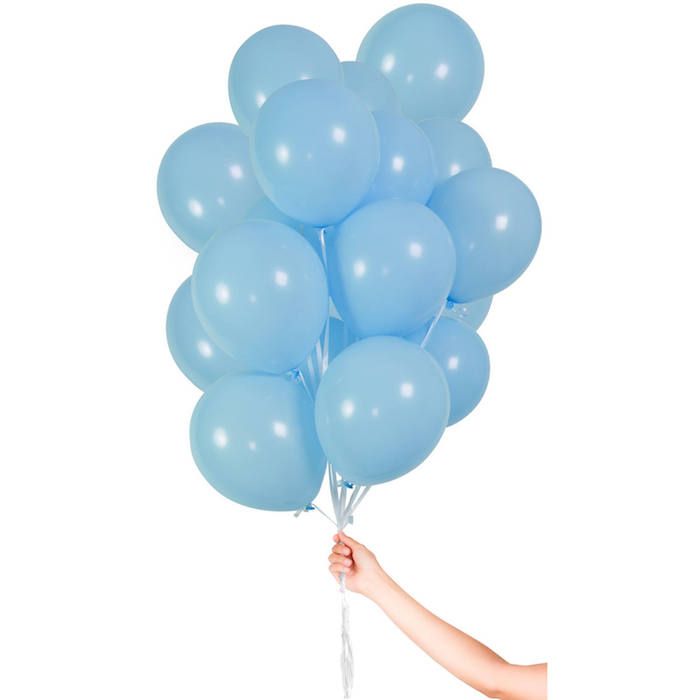 Hellblaue Ballons mit Schnur 30x - 23cm