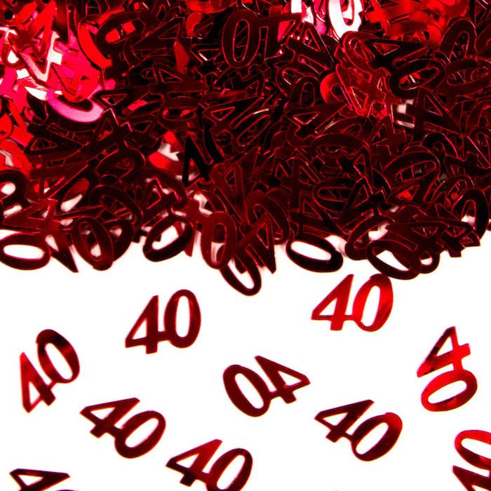 40 Jahre Konfetti Metallic Rot - 14g