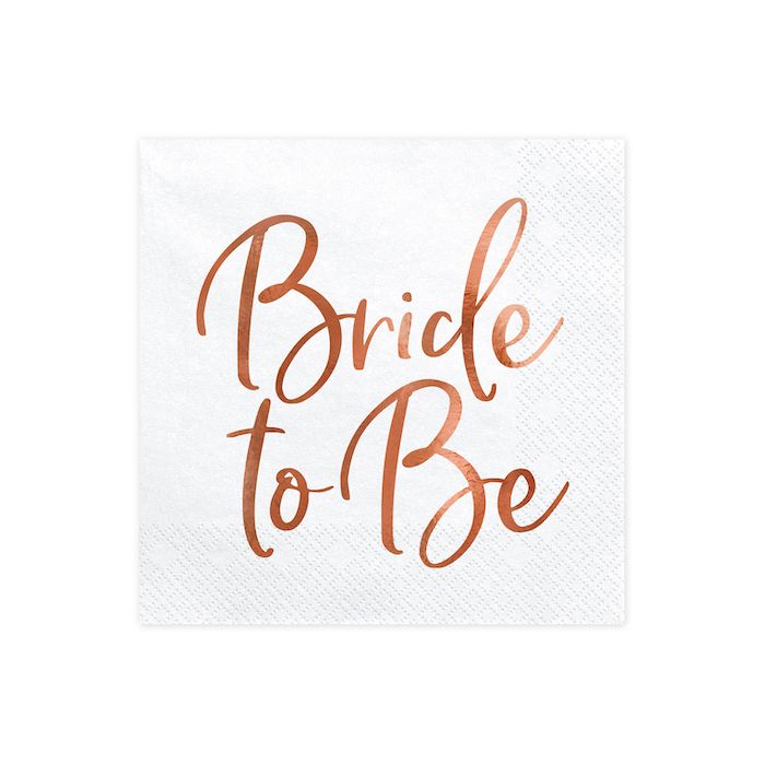 Bride To Be Servietten Roségold 20x - 33x33 cm