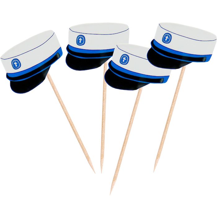 Blaue Studentenhupe Snackspieße 30x - 7,5 cm