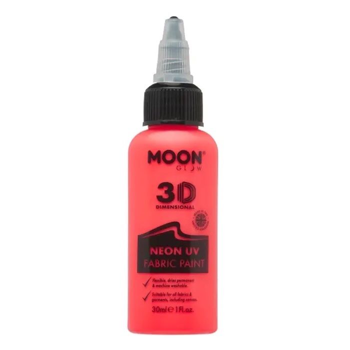 Neon UV Textilfarbe Rot - 30 ml