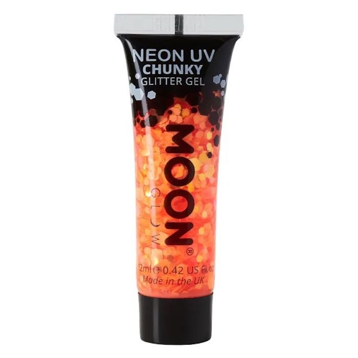 Neon UV Chunky Glitzergel Orange - 12 ml