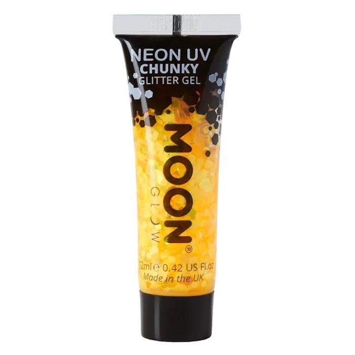 Neon UV Chunky Glitzergel Gold - 12 ml