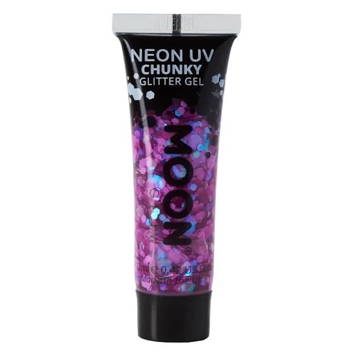 Neon UV Chunky Glitzergel Lila - 12 ml