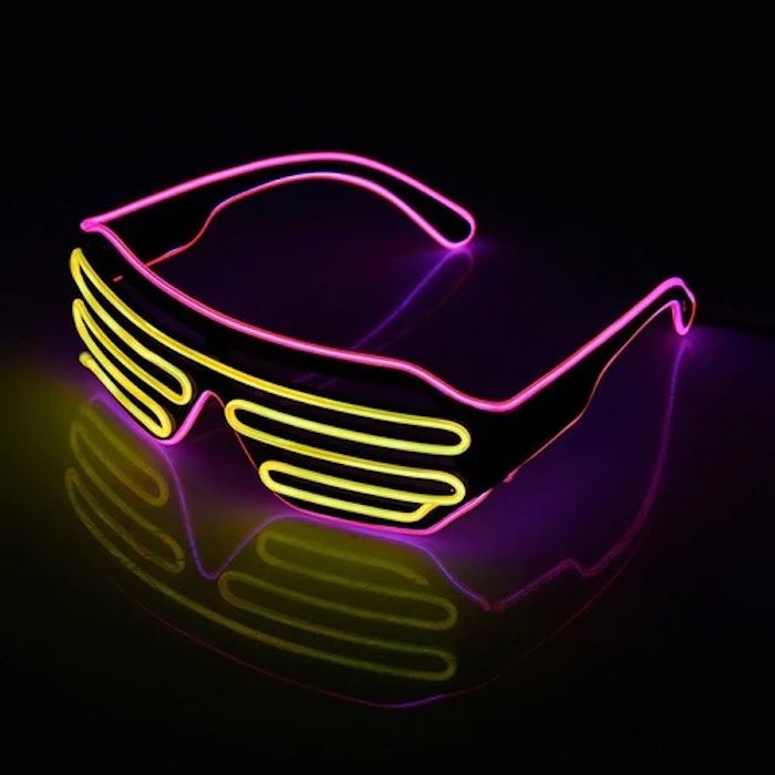 LED Brille Pink + Gelb