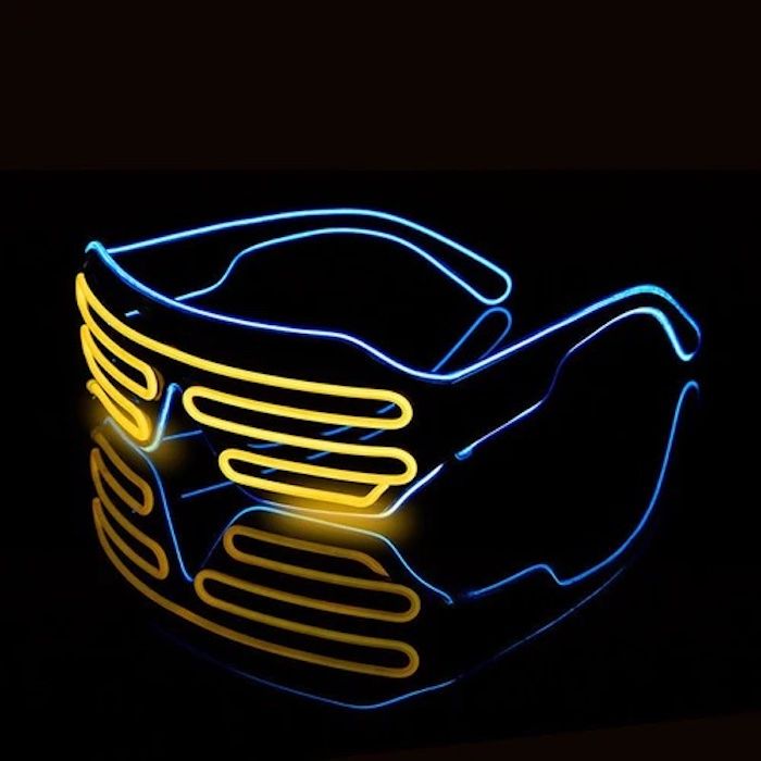 LED Brille Blau + Gelb