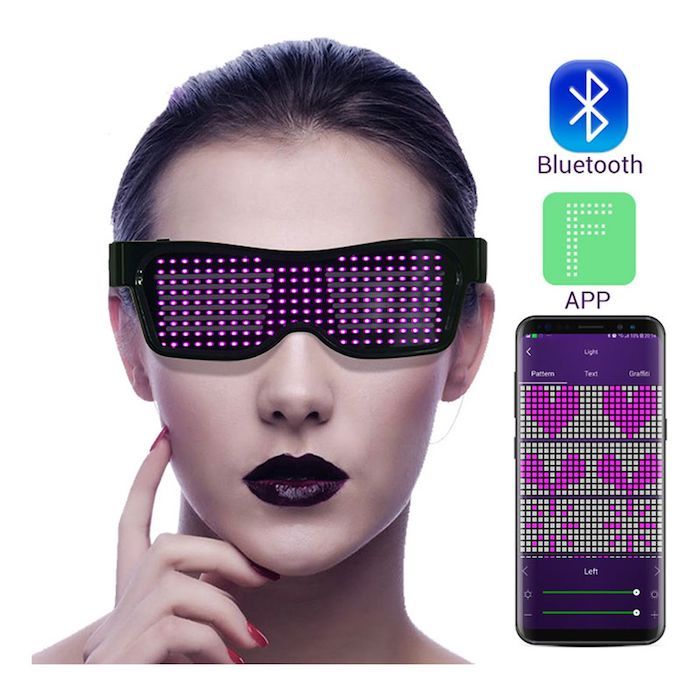 LED Bluetooth Brille - Weiß