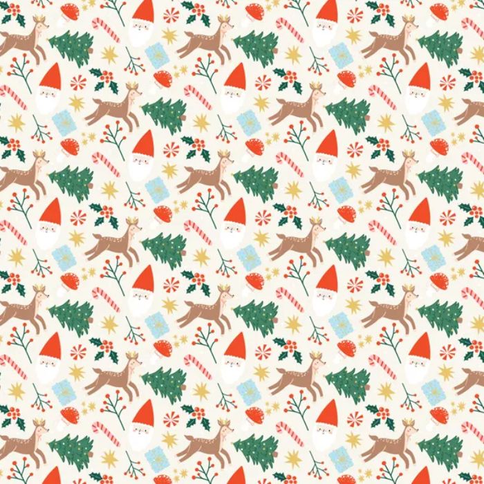 Weihnachtsgeschenkpapier mit Weihnachtsmotiven für Geschenkverpackung 70x200 cm