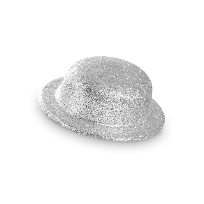 Bowlerhut silber glitter