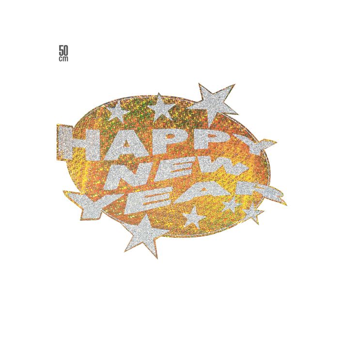 Happy New Year Glitzer-Dekoschild 12x - 50 cm