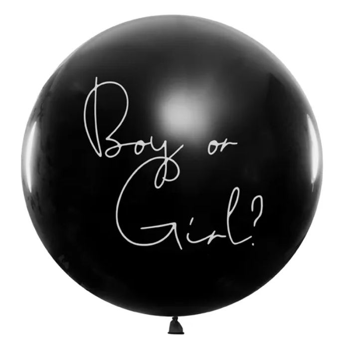 Gender Reveal Ballon Mädchen 1 m schwarz