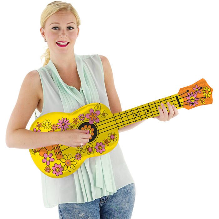 Aufblasbare Ukulele Gelb - 80 cm