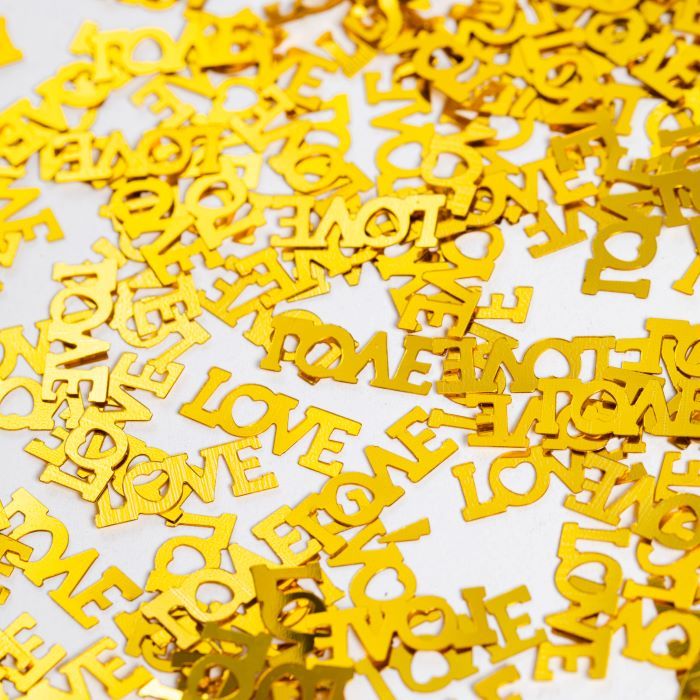 Gold Liebes Buchstaben Tischkonfetti - 14 g