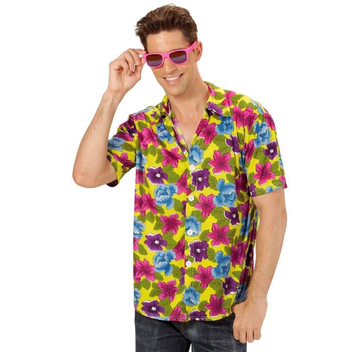 Gelbes blumiges Hawaii-Hemd