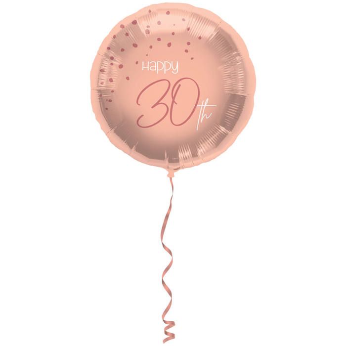 "Happy 30th" Folienballon Rosa - 45 cm
