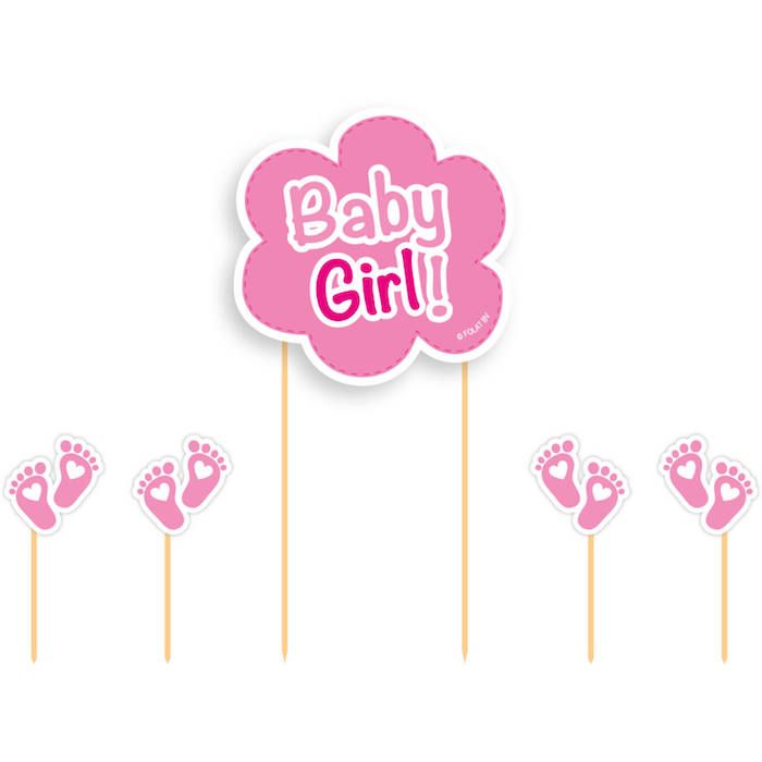 "Baby Girl" Torten Dekoration Rosa 5x