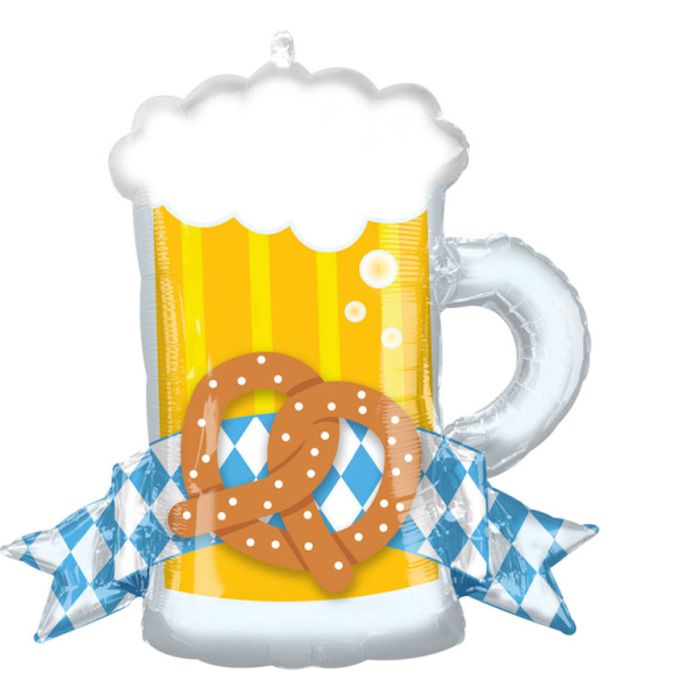 Oktoberfest Bierkrug Folienballon 66 x 63 cm