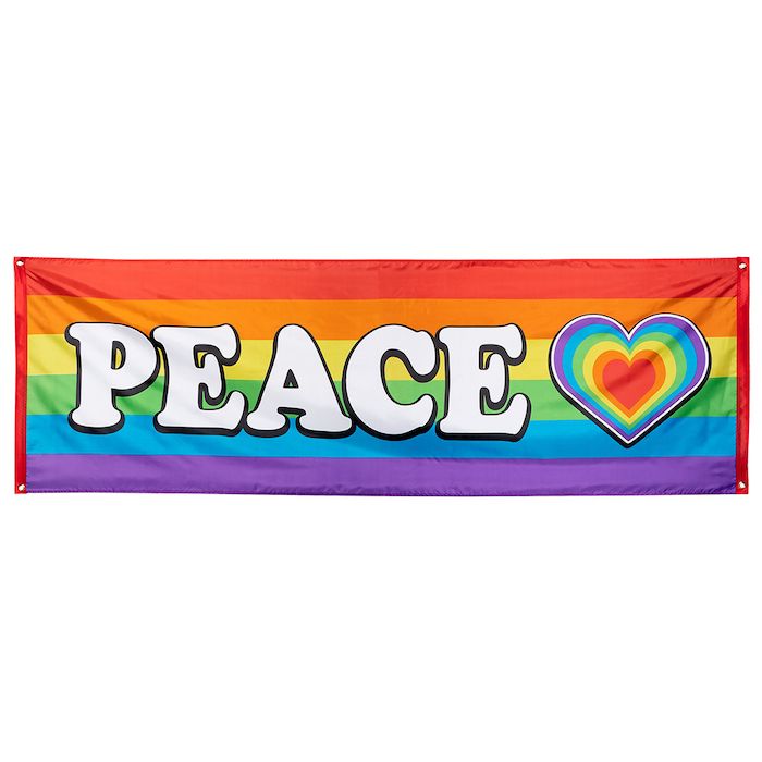 "Peace" Regenbogenbanner - 74x220 cm