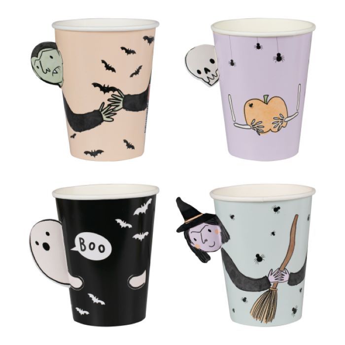 Papptassen mit Halloween-Motiven 8x - 250 ml