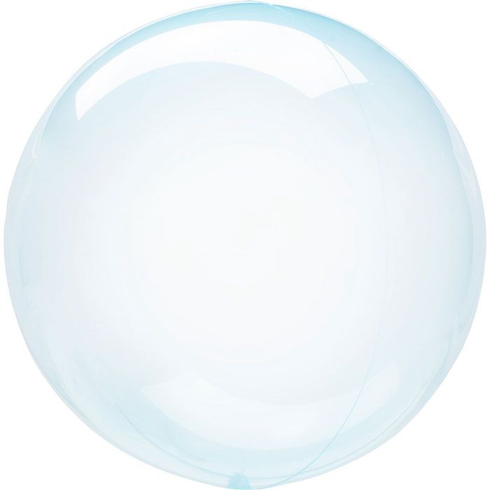 Blauer Transparenter "Kristall" Folienballon 40 cm