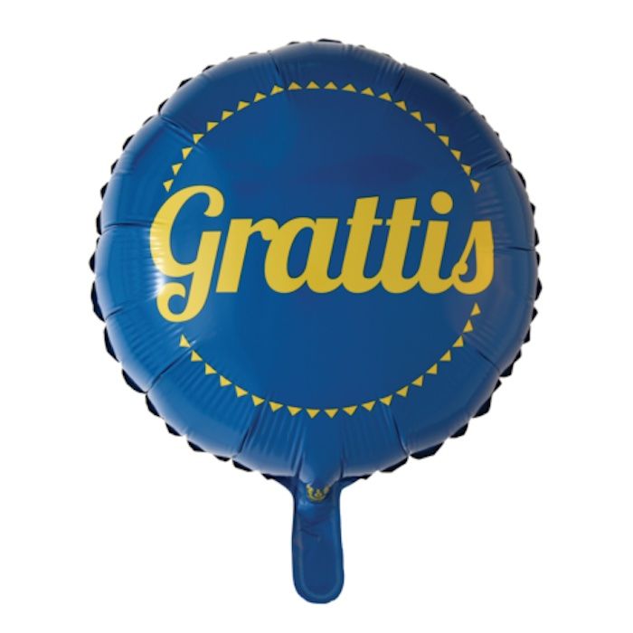 Blau und Gelb Gratulationsfolienballon - 45 cm 