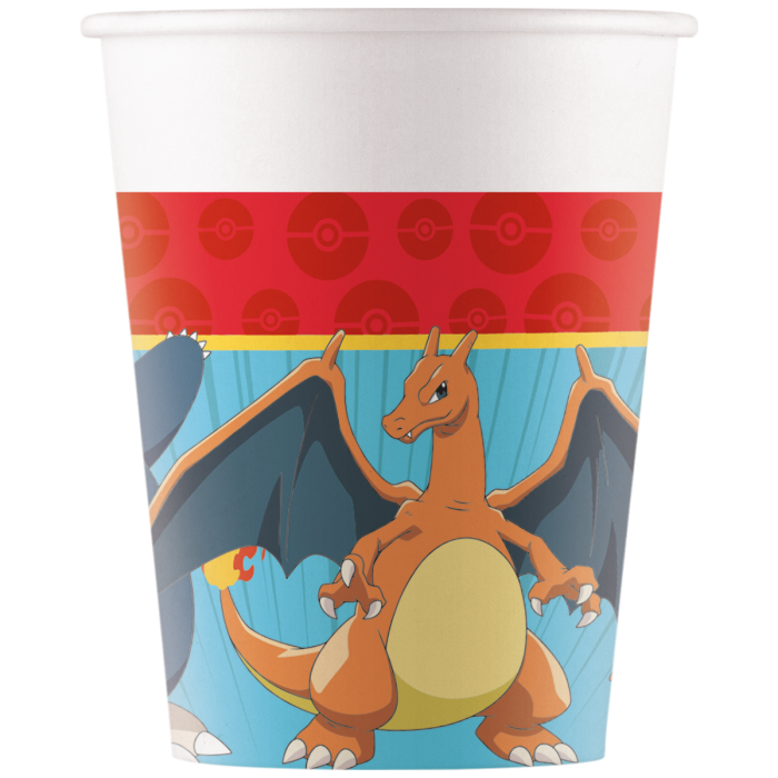 Pokémon Pappbecher 8 Stück - 250 ml