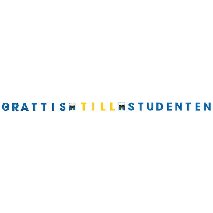 Studentenbanner "Grattis Till Studenten" - 284 x 12 cm 