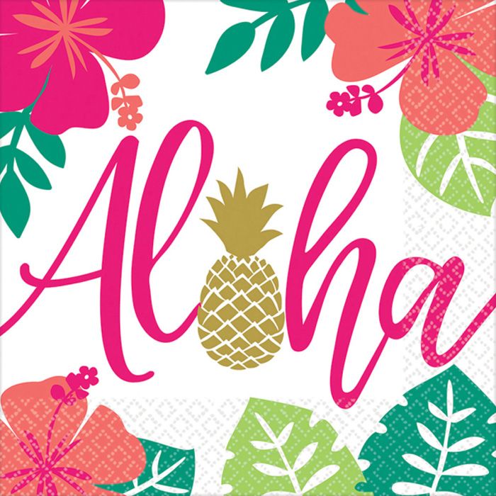 Aloha Hawaii Servietten 16x - 33 x 33 cm