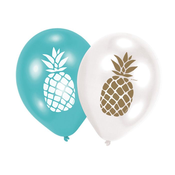 Ananas Ballons 6x - 27,5 cm