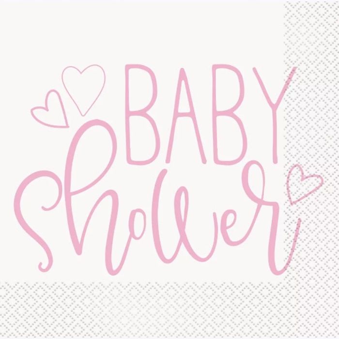Servietten in Pink für Babyshower Mädchen 16x