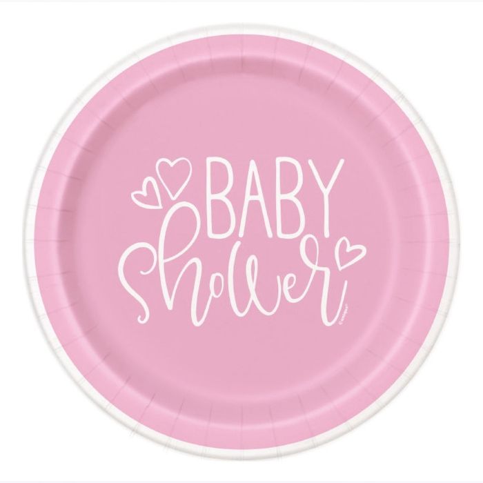 Babyshower Pappteller pink Mädchen 8x