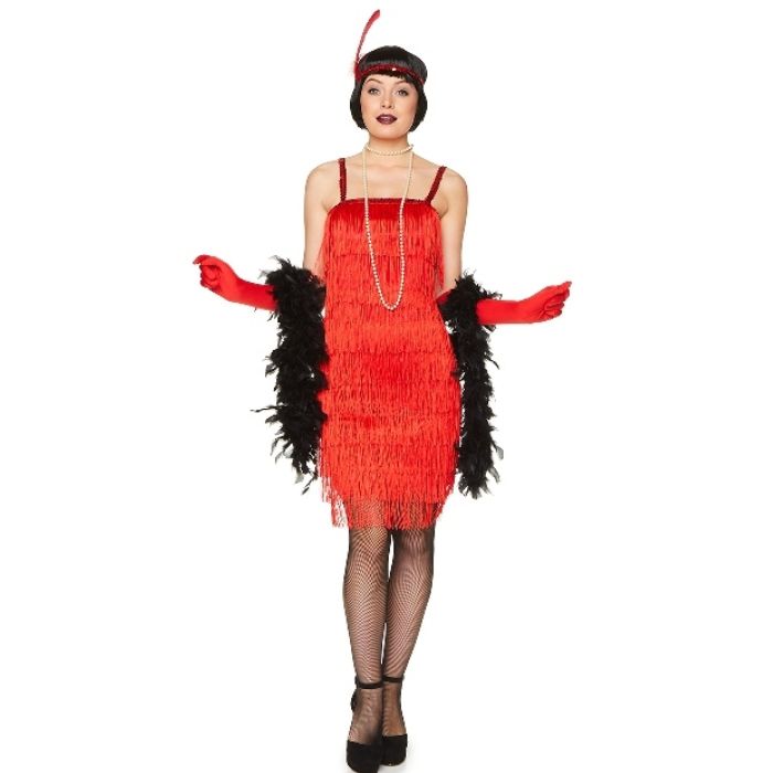 Retro 1920er rote Flapper-Kostüm für Frauen