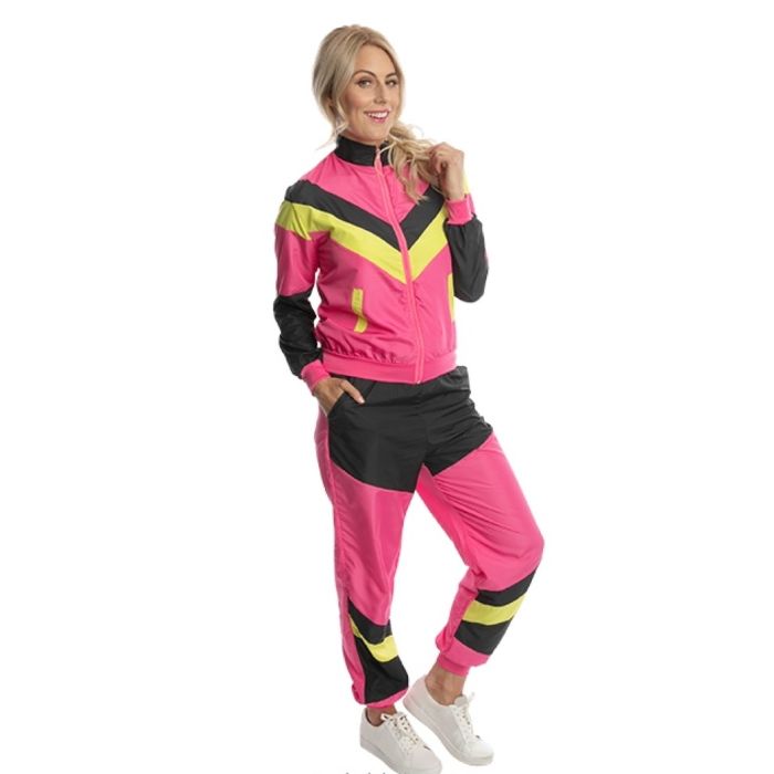 Neon-Retro-Trainingsanzug für Frauen - 2 Teile